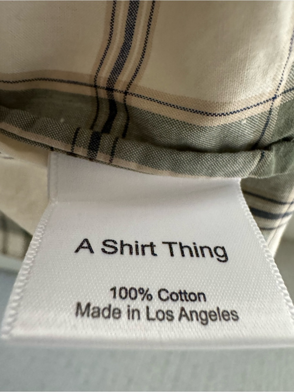 A Shirt Thing Green & White Plaid Peasant Blouse Size Small - Picture 3 of 5